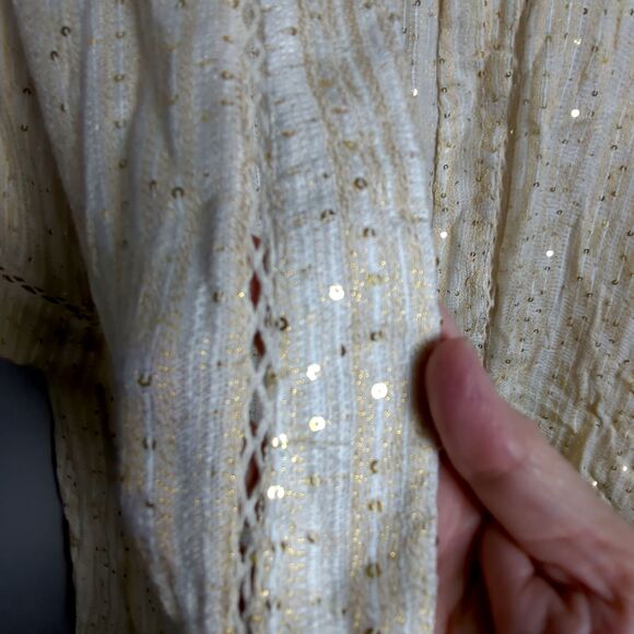 Soft Surroundings Cream Kimono Cardigan - Crochet Trim - Size SP - NWT - Picture 5 of 8